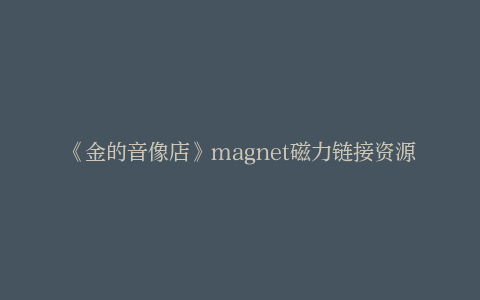 《金的音像店》magnet磁力链接资源（HD1080P/3.2G-MKV）完整版阿里云盘原声版