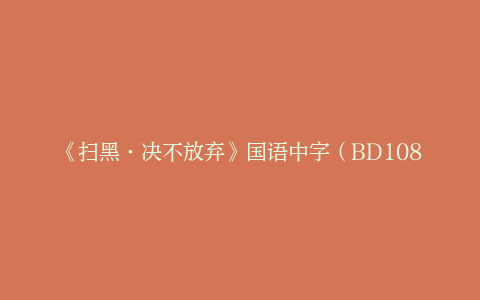 《扫黑·决不放弃》国语中字（BD1080P/3.8G-MP4）资源分享阿里云盘超清