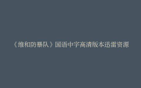 《维和防暴队》国语中字高清版本迅雷资源BT种子「HD720P/3.2G-MP4」阿里云