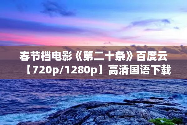 春节档电影《第二十条》百度云【720p/1280p】高清国语下载